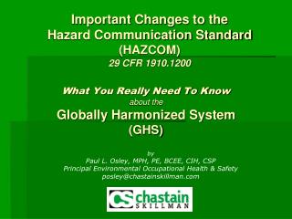 What You Really Need To Know about the Globally Harmonized System (GHS)