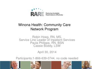 Winona Health: Community Care Network Program
