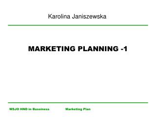 MARKETING PLANNING -1