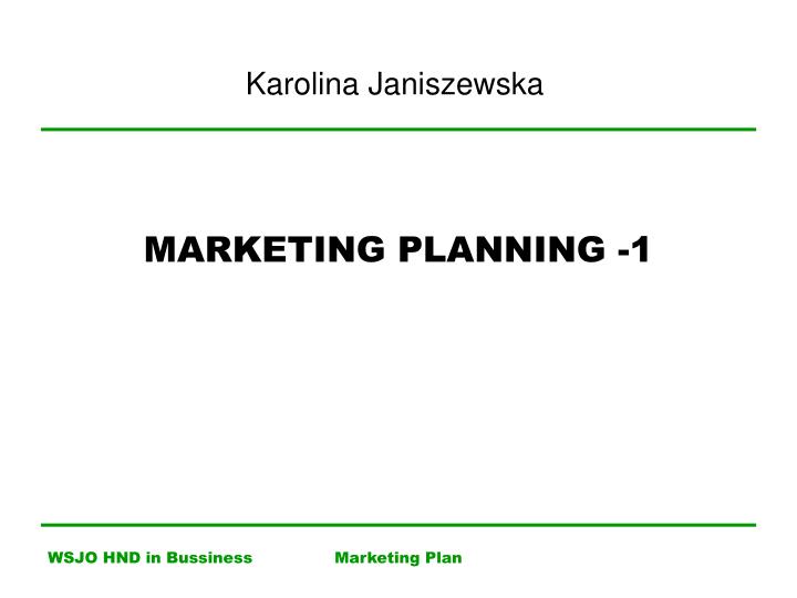 marketing planning 1