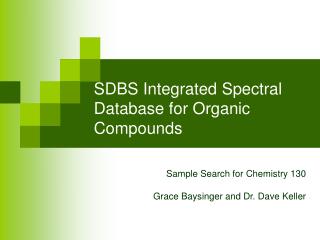 SDBS Integrated Spectral Database for Organic Compounds