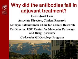 Why did the antibodies fail in adjuvant treatment?