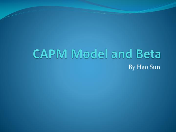 capm model and beta