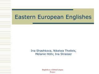 Eastern European Englishes