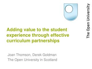 Adding value to the student experience through effective curriculum partnerships