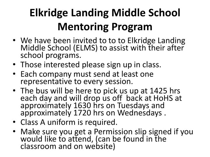elkridge landing middle school mentoring program