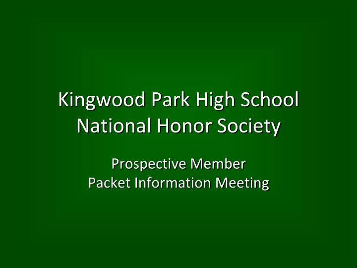 kingwood park high school national honor society