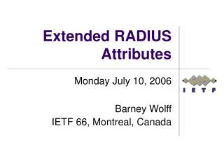 Extended RADIUS Attributes