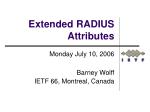 Extended RADIUS Attributes - slide 1