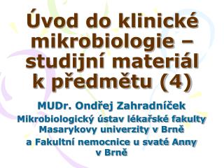 vod do klinick mikrobiologie studijn materi l k p edm tu 4