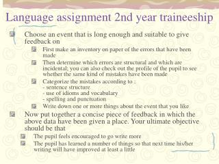 Language assignment 2nd year traineeship