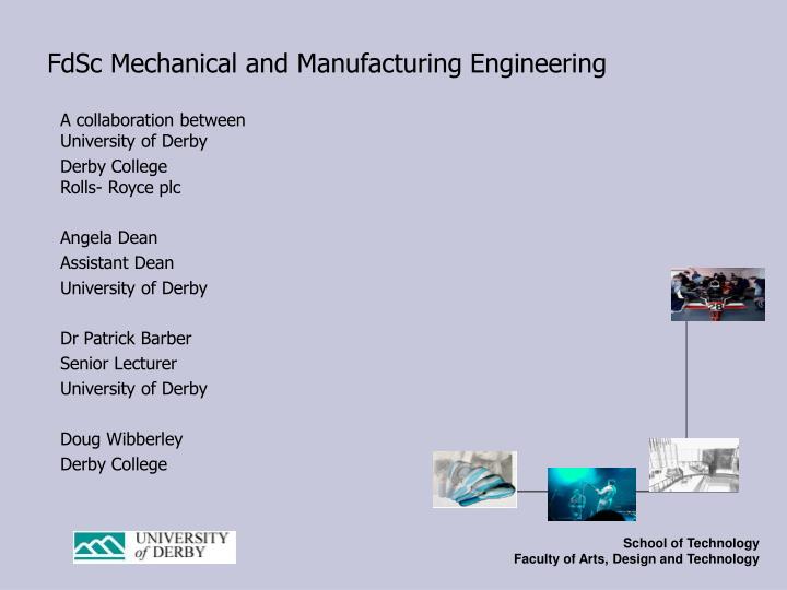 fdsc mechanical and manufacturing engineering