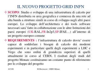 il nuovo progetto grid infn