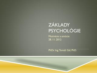 z klady psychol gie