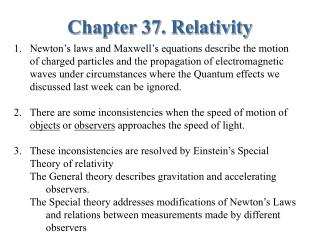 Chapter 37. Relativity