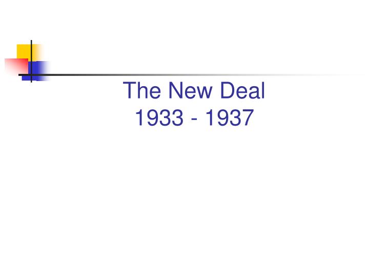 the new deal 1933 1937