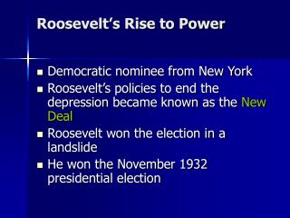 roosevelt s rise to power