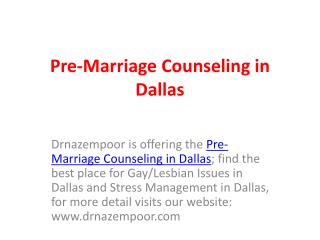 Pre-Marriage Counseling in Dallas