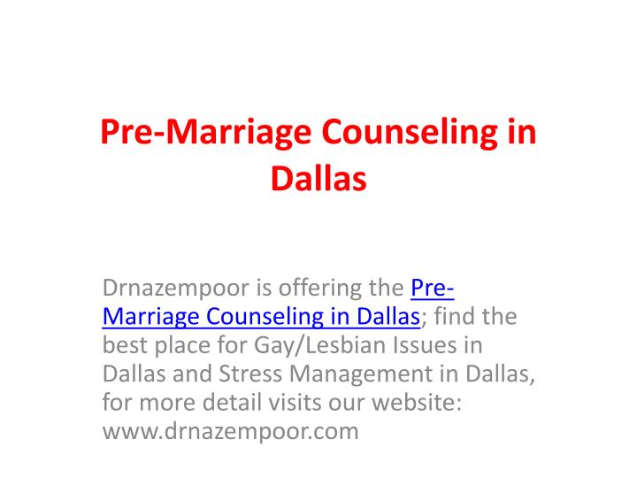 pre marriage counseling in dallas