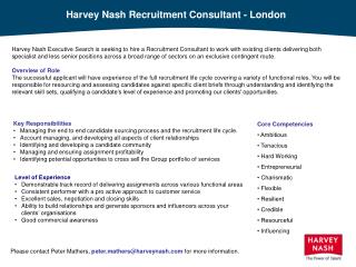 Harvey Nash Recruitment Consultant - London