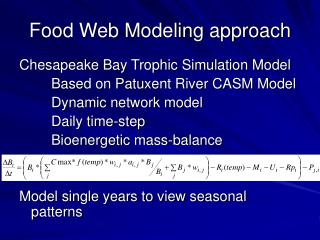 Food Web Modeling approach