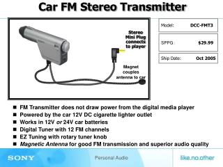 FM Transmitter does not draw power from the digital media player