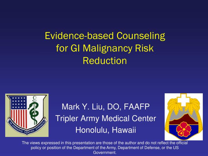 evidence based counseling for gi malignancy risk reduction