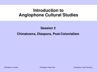 Introduction to Anglophone Cultural Studies