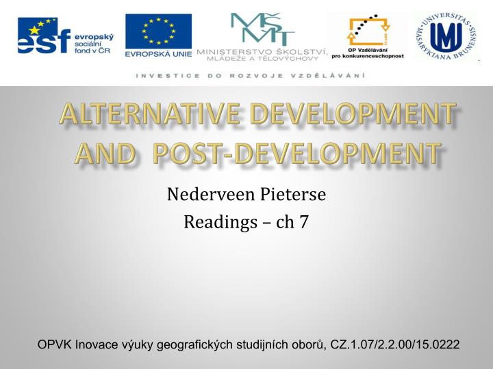 alternative development and post development