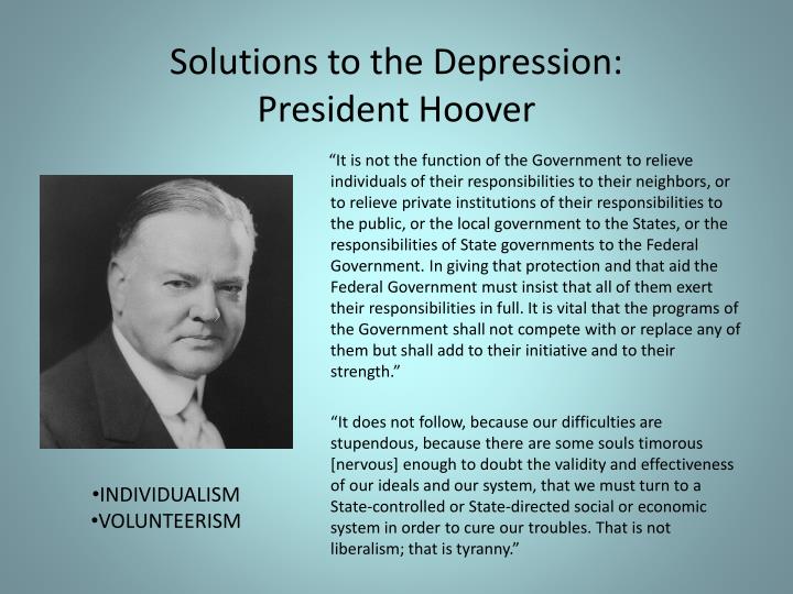 solutions to the depression president hoover