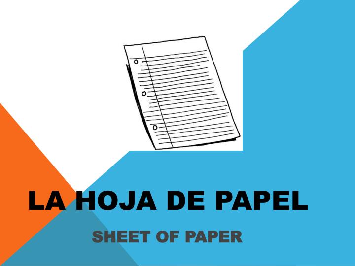 la hoja de papel