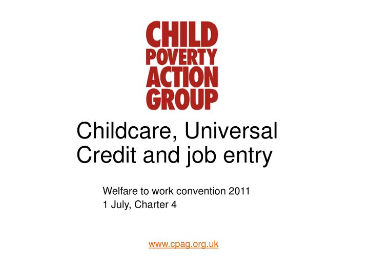 childcare universal credit and job entry