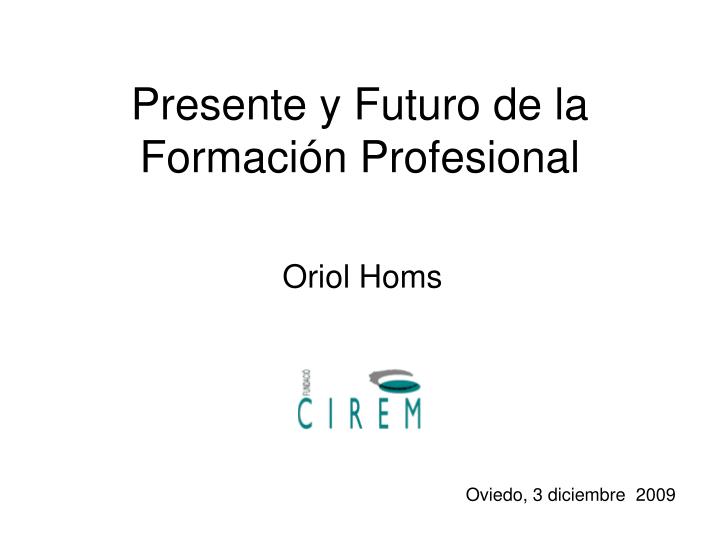 presente y futuro de la formaci n profesional