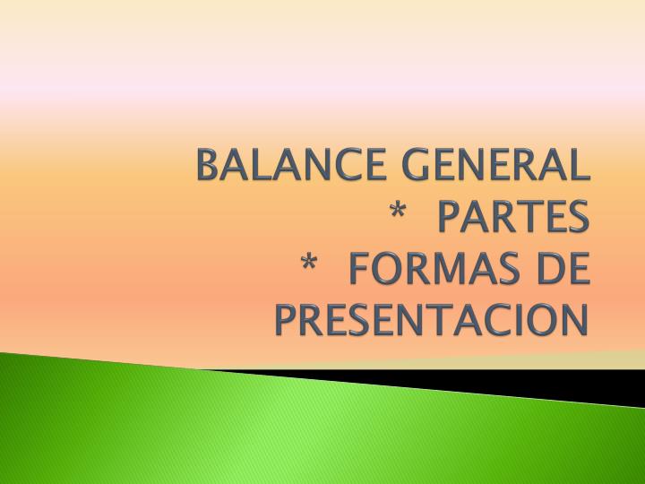 balance general partes formas de presentacion