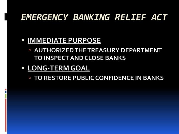 emergency banking relief act