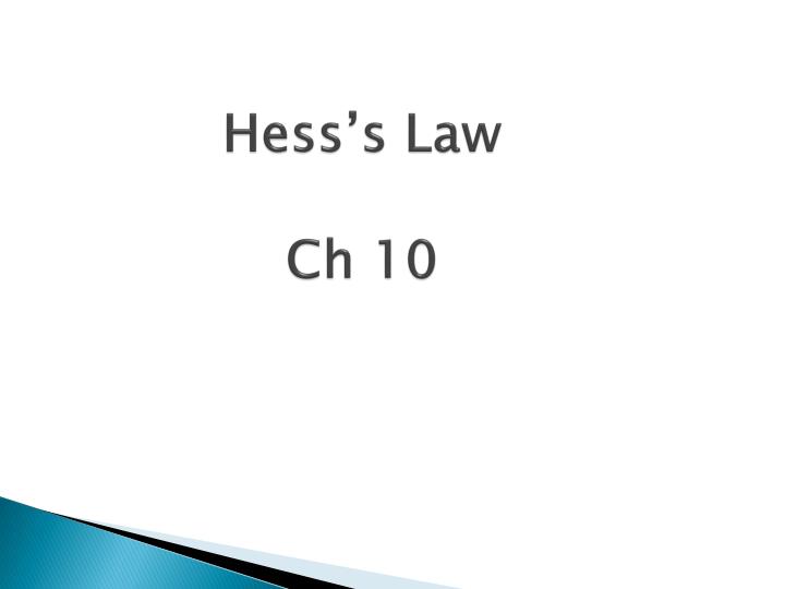 hess s law ch 10