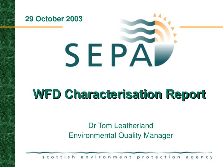 wfd characterisation report