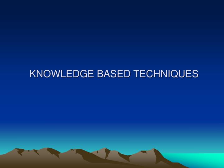 knowledge based techniques
