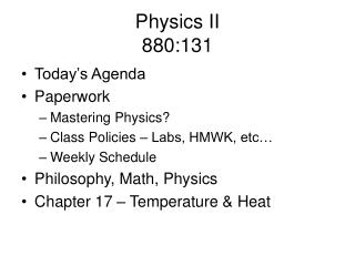 Physics II 880:131