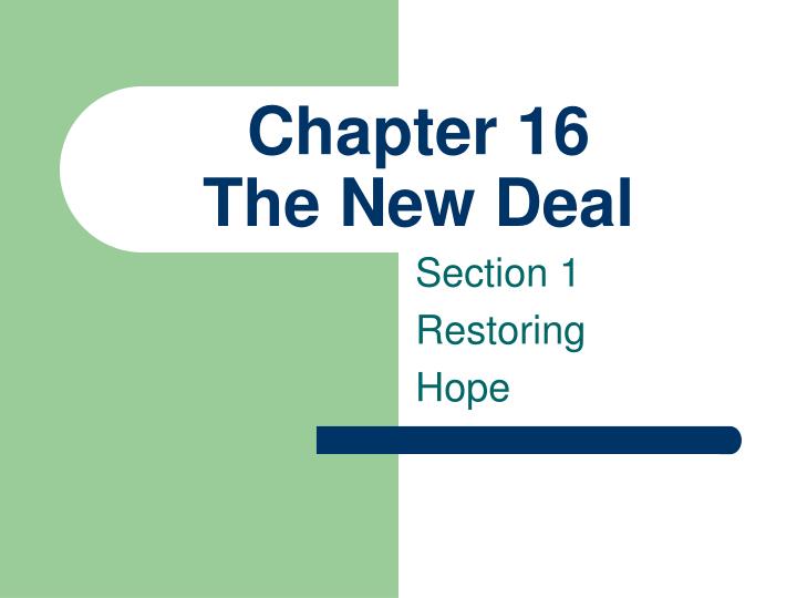 chapter 16 the new deal