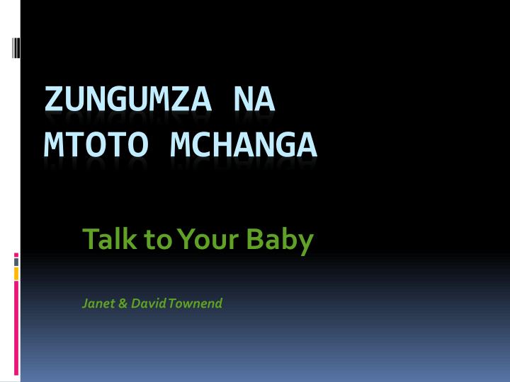 talk to your baby janet david townend