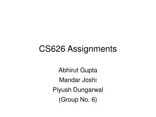 CS626 Assignments