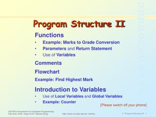 Program Structure II