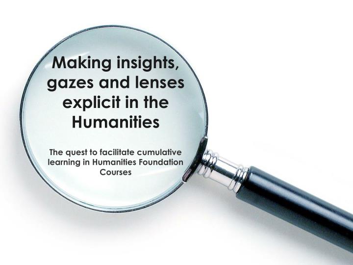 making insights gazes and lenses explicit in the humanities