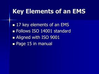 Key Elements of an EMS