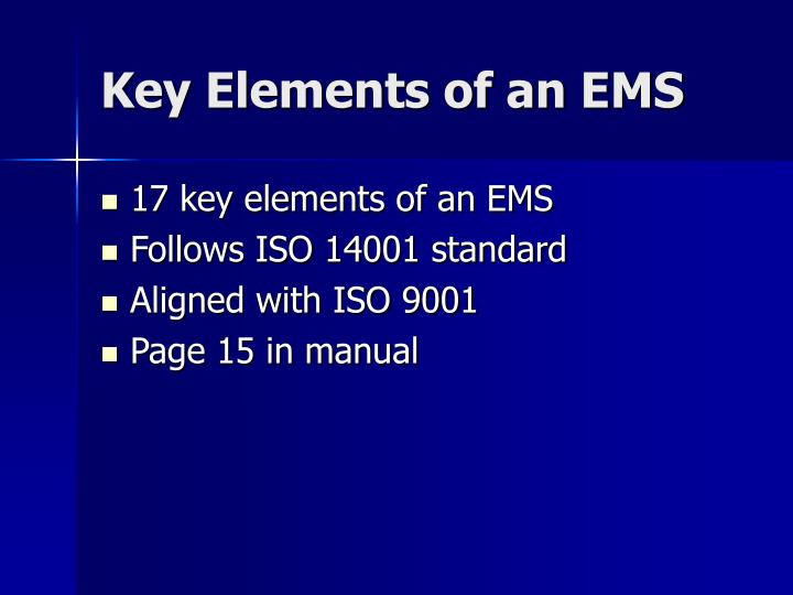 key elements of an ems