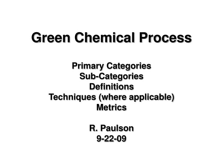 green chemical process