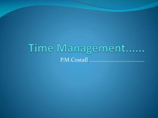 Time Management......