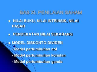bab xi penilaian saham