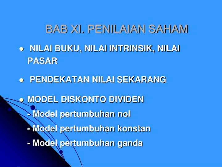 PPT - BAB XI. PENILAIAN SAHAM PowerPoint Presentation, Free Download ...